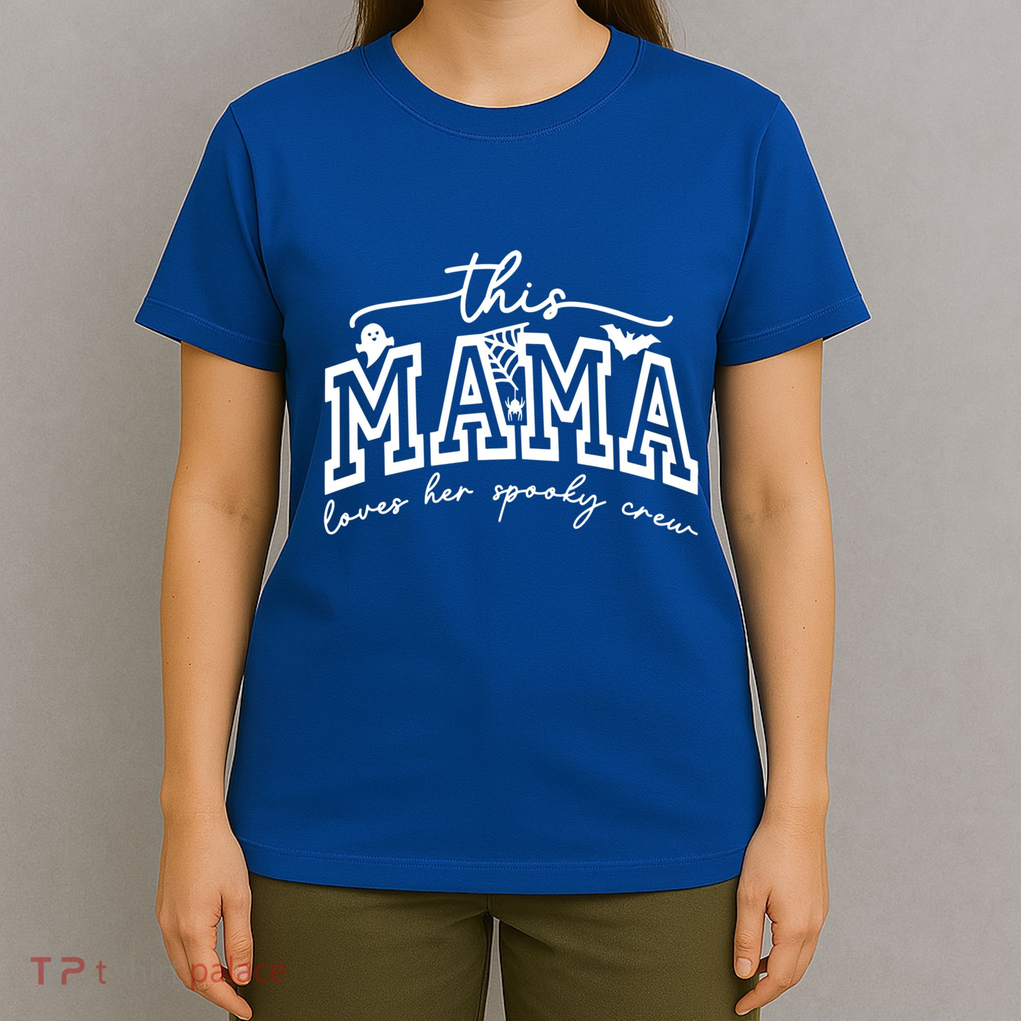 This Mama Loves Her Spooky Crew Mom Halloween Gift T-Shirt