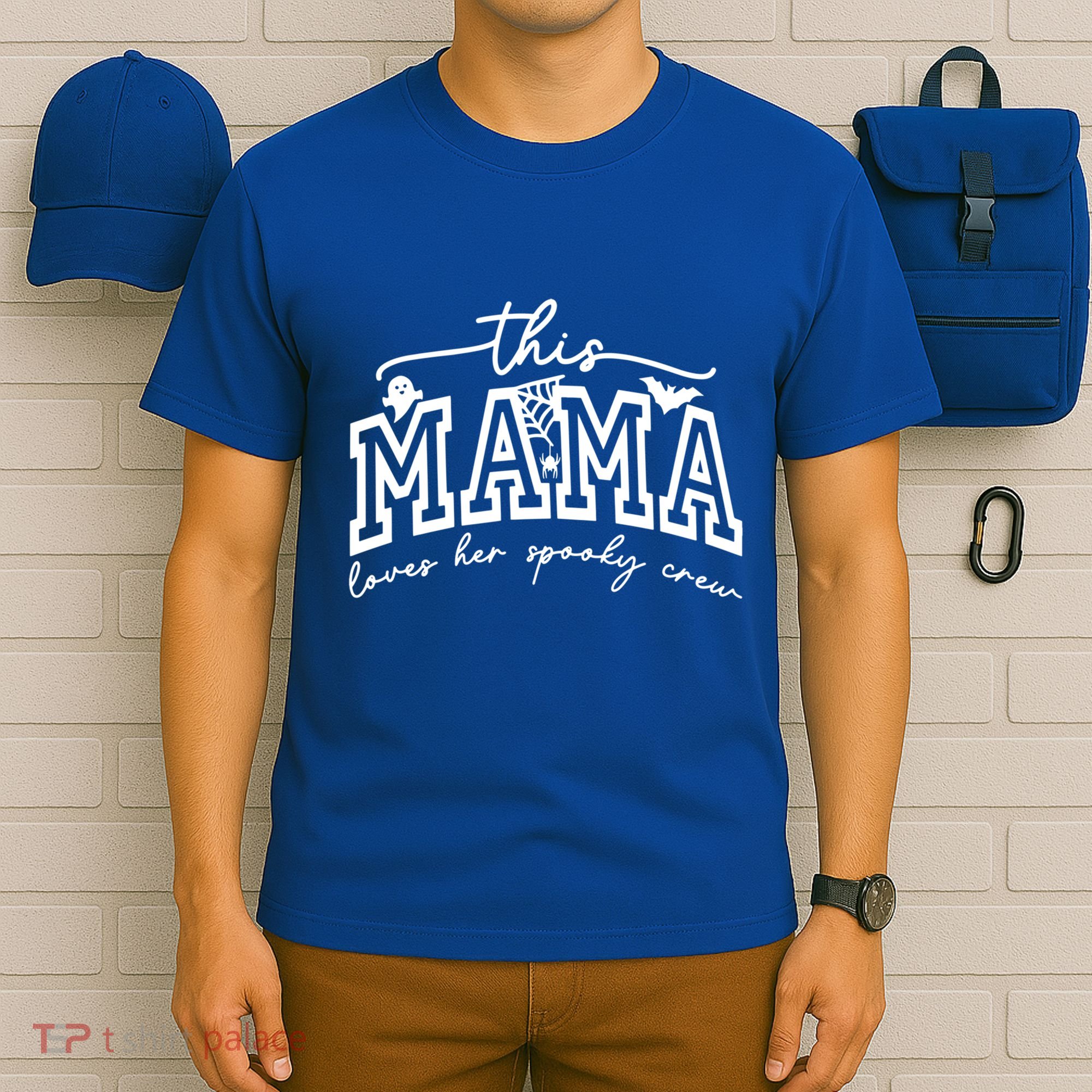 This Mama Loves Her Spooky Crew Mom Halloween Gift T-Shirt