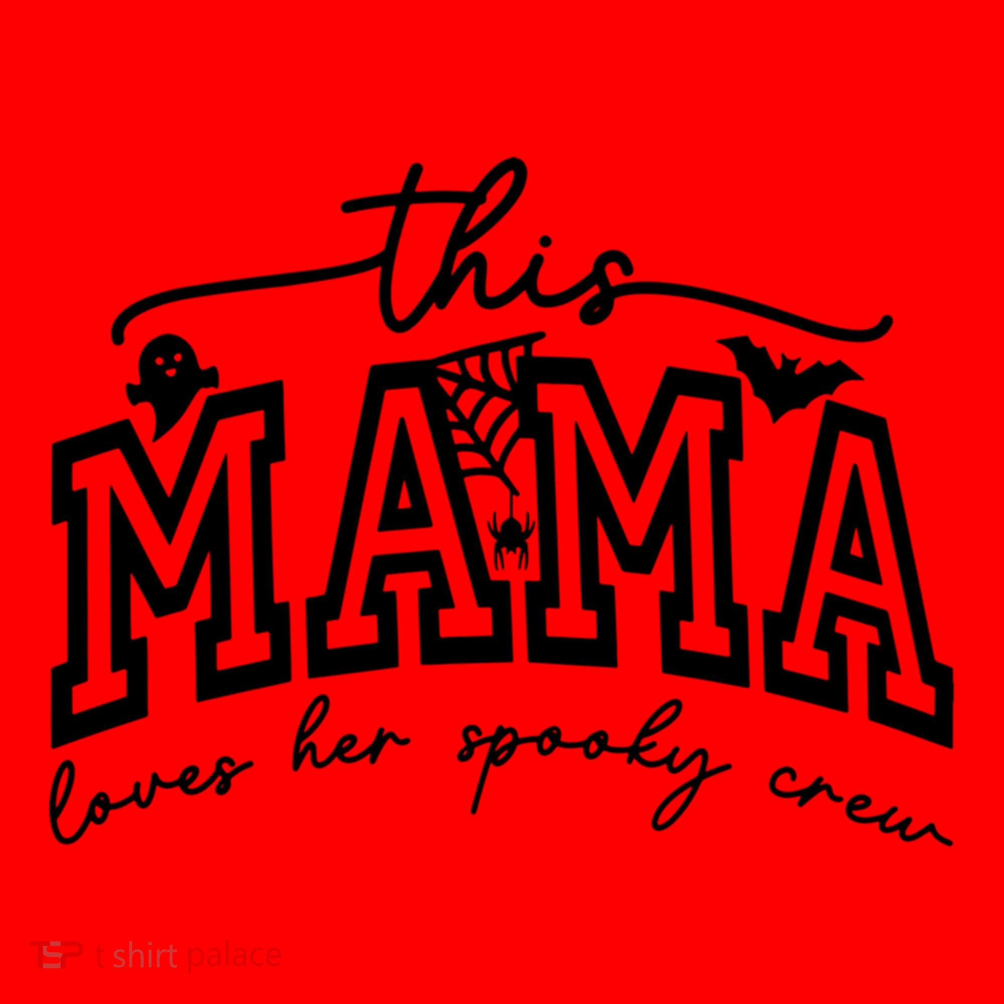 This Mama Loves Her Spooky Crew Mom Halloween Gift Santa Hat