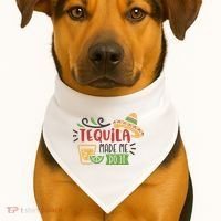 Tequila Made Me Do It Cinco De Mayo USA-Made Doggie Bandana thumb 1