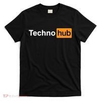 Techno Music Minimal Hard Clubbing Funny Festival Hub DJ T-Shirt thumb 0