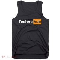 Techno Music Minimal Hard Clubbing Funny Festival Hub DJ Tank Top thumb 0