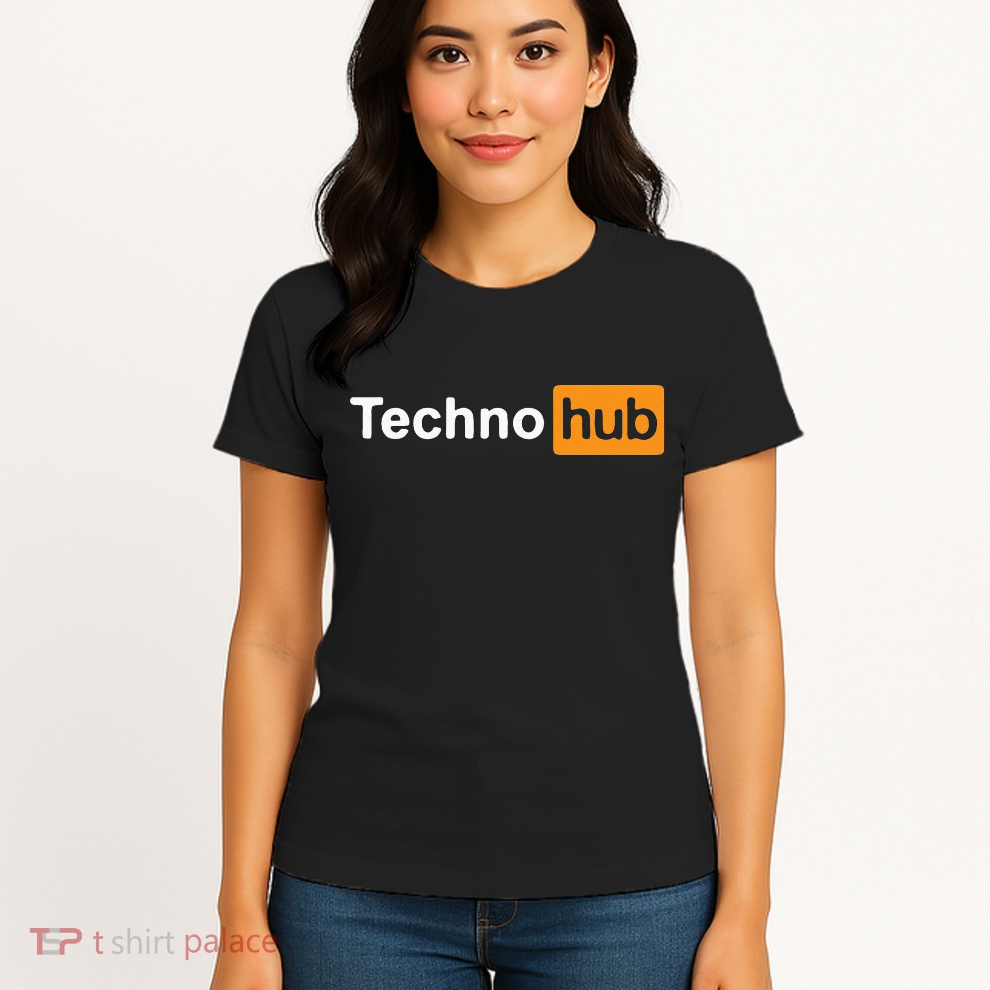 Techno Music Minimal Hard Clubbing Funny Festival Hub DJ Women's T-Shirt