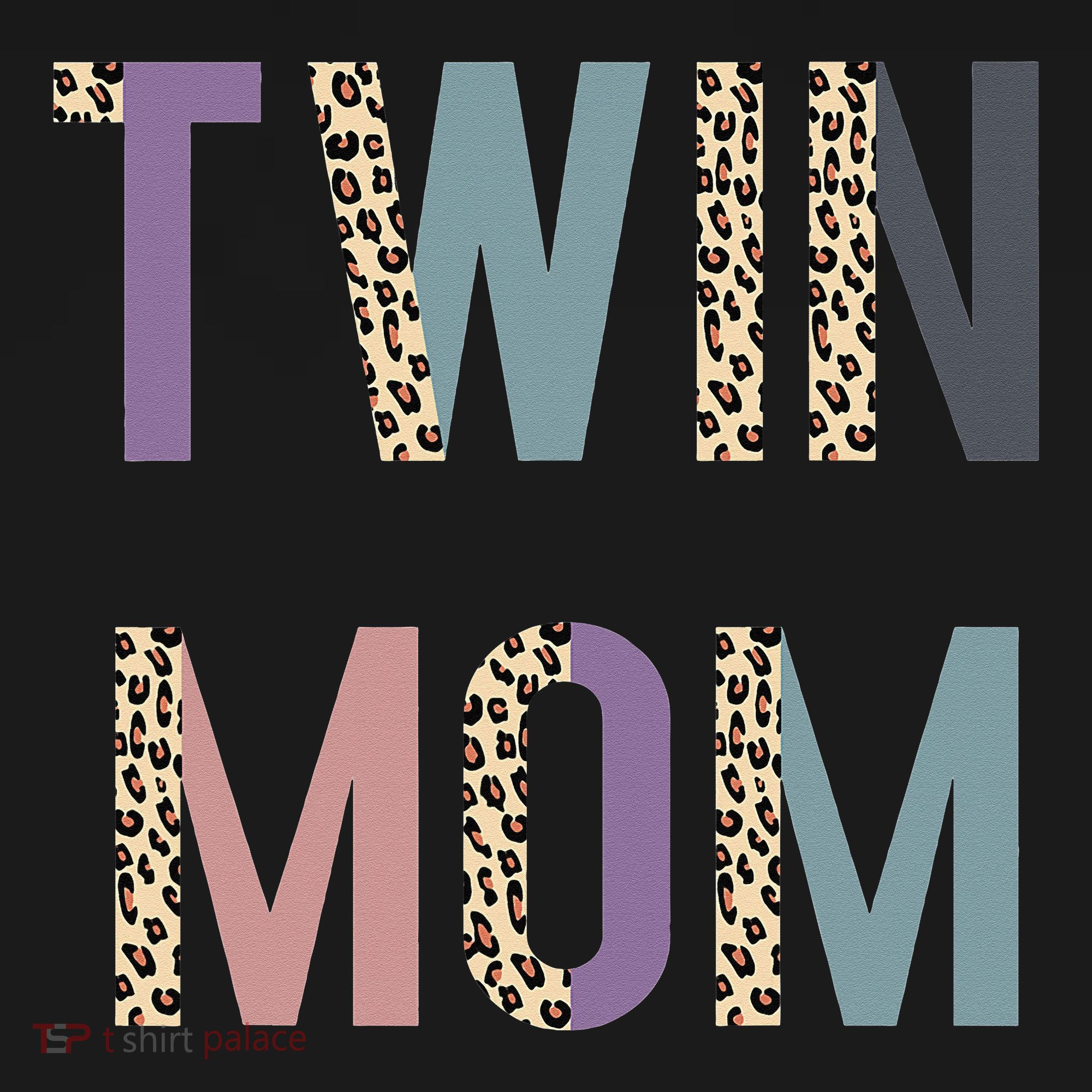 Twin Mom Mother's Day Twin Mom Leopard Hoodie