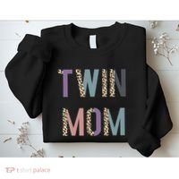 Twin Mom Mother's Day Twin Mom Leopard Sweatshirt thumb 2