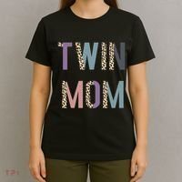 Twin Mom Mother's Day Twin Mom Leopard T-Shirt thumb 4