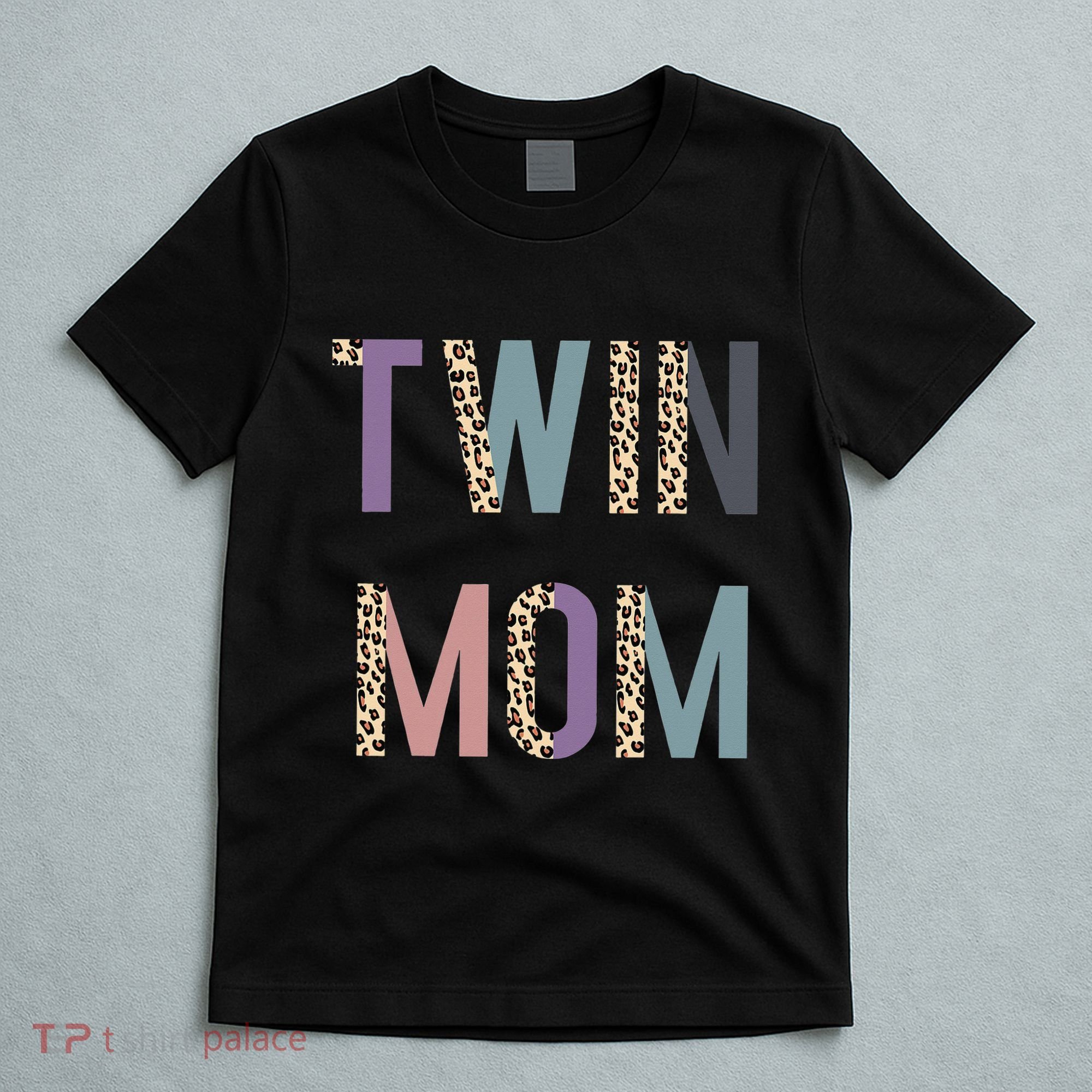Twin Mom Mother's Day Twin Mom Leopard T-Shirt