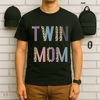 Twin Mom Mother's Day Twin Mom Leopard T-Shirt thumb 6
