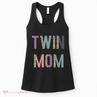 Twin Mom Mother's Day Twin Mom Leopard Women's Tank Top thumb 0