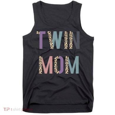 Twin Mom Mother's Day Twin Mom Leopard Tank Top