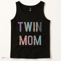 Twin Mom Mother's Day Twin Mom Leopard Tank Top thumb 2
