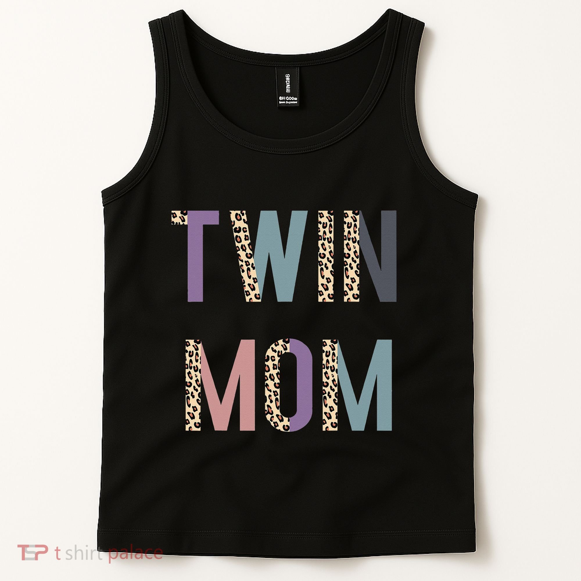 Twin Mom Mother's Day Twin Mom Leopard Tank Top