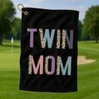Twin Mom Mother's Day Twin Mom Leopard Golf Towel thumb 1