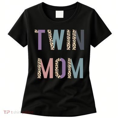 Twin Mom Mother's Day Twin Mom Leopard Women's T-Shirt