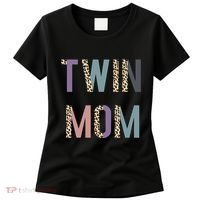 Twin Mom Mother's Day Twin Mom Leopard Women's T-Shirt thumb 0
