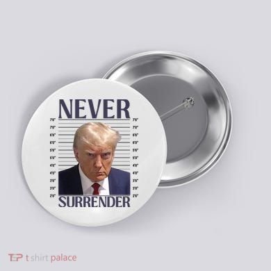 Trump Mugshot Meme Button