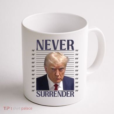 Trump Mugshot Meme Coffee Mug back