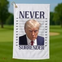 Trump Mugshot Meme Golf Towel thumb 1