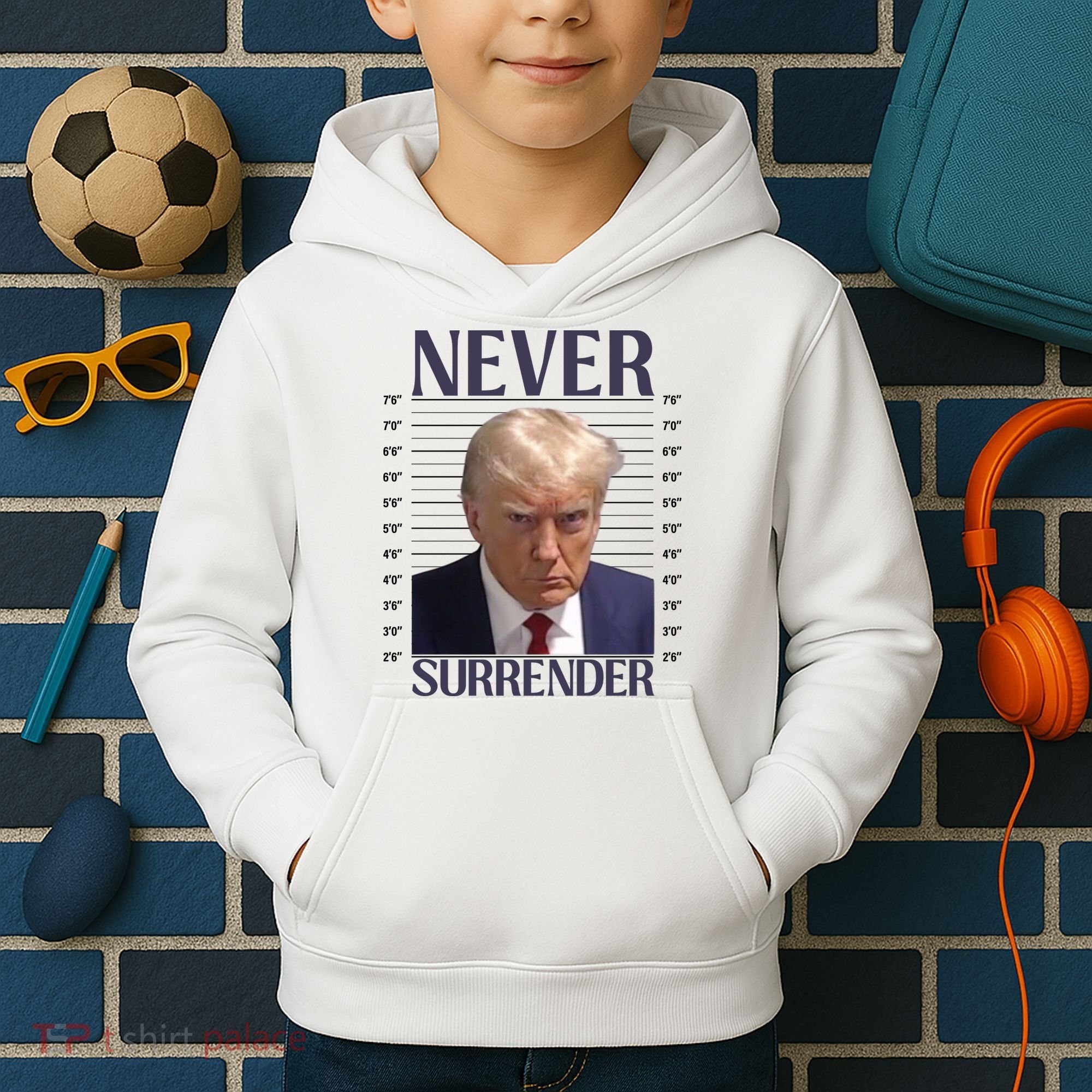 Trump Mugshot Meme Kids Hoodie