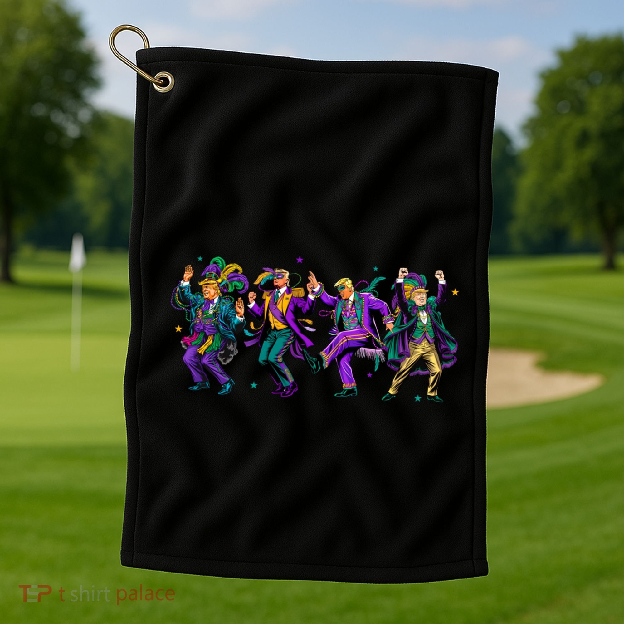 Trump Make Mardi Gras Great Again Funny Parade Costume Humor Gift Golf Towel