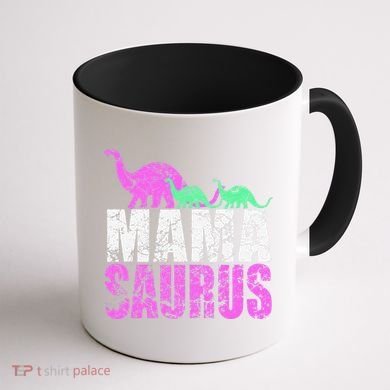 Twin Mom Mama Saurus Dinosaur Mother's Day Gift Coffee Mug back