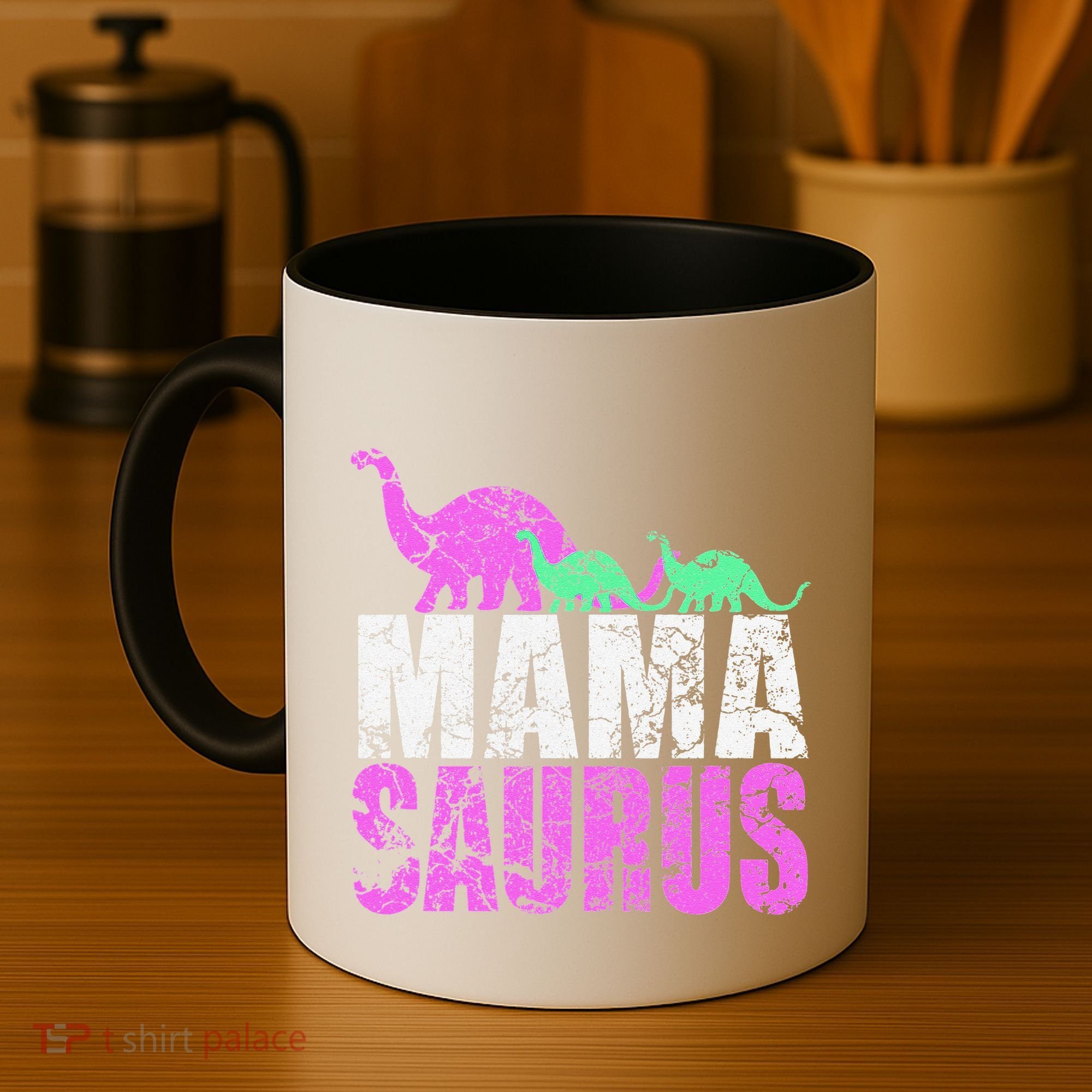 Twin Mom Mama Saurus Dinosaur Mother's Day Gift Coffee Mug