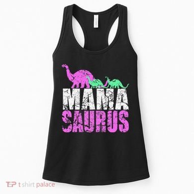 Twin Mom Mama Saurus Dinosaur Mother's Day Gift Women's Tank Top