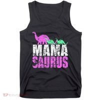 Twin Mom Mama Saurus Dinosaur Mother's Day Gift Tank Top thumb 0