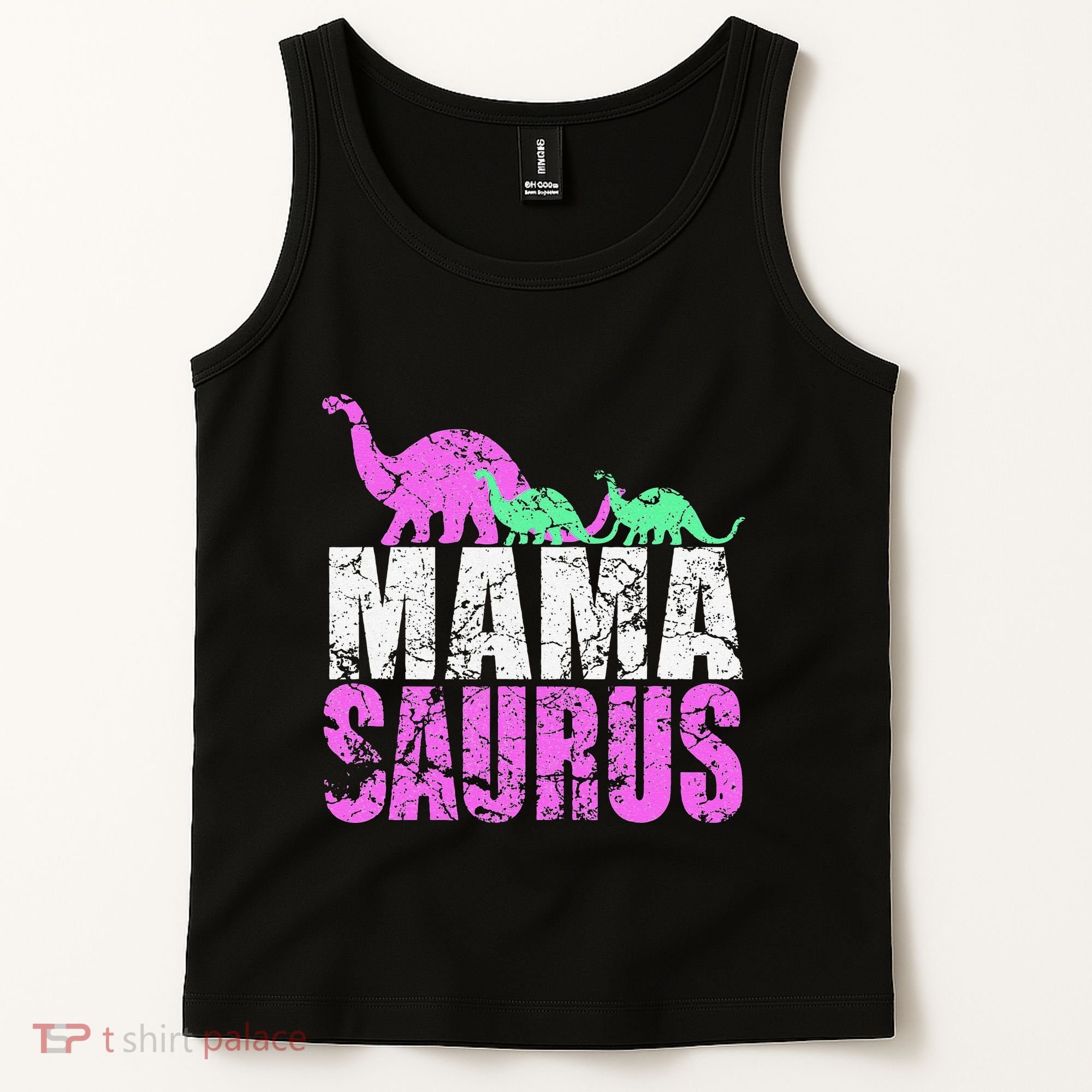 Twin Mom Mama Saurus Dinosaur Mother's Day Gift Tank Top