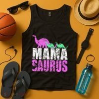 Twin Mom Mama Saurus Dinosaur Mother's Day Gift Tank Top thumb 4