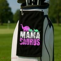 Twin Mom Mama Saurus Dinosaur Mother's Day Gift Golf Towel thumb 2