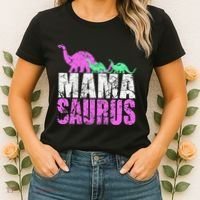 Twin Mom Mama Saurus Dinosaur Mother's Day Gift Women's T-Shirt thumb 2
