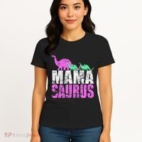 Twin Mom Mama Saurus Dinosaur Mother's Day Gift Women's T-Shirt thumb 4