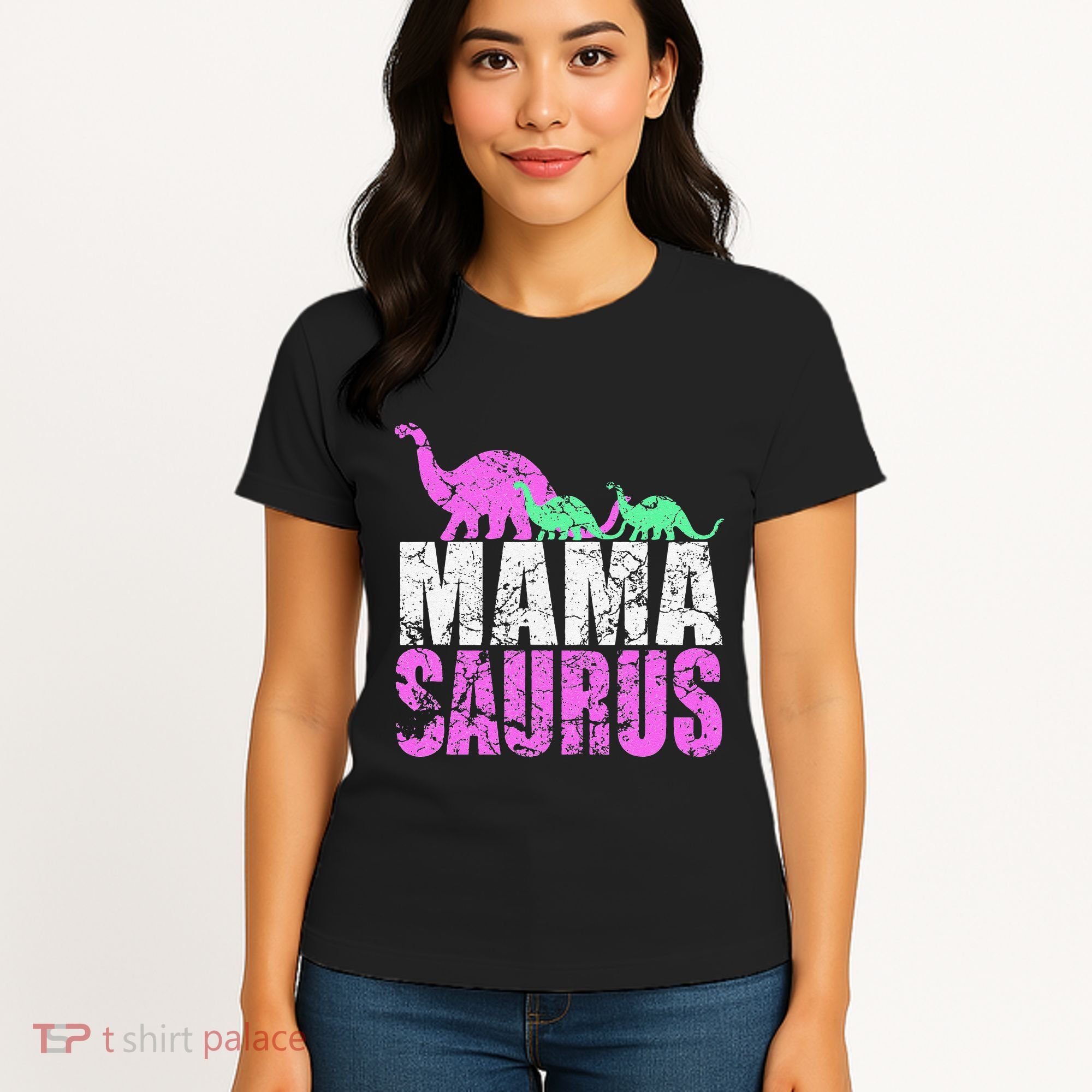 Twin Mom Mama Saurus Dinosaur Mother's Day Gift Women's T-Shirt