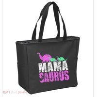 Twin Mom Mama Saurus Dinosaur Mother's Day Gift Tote Bag thumb 2