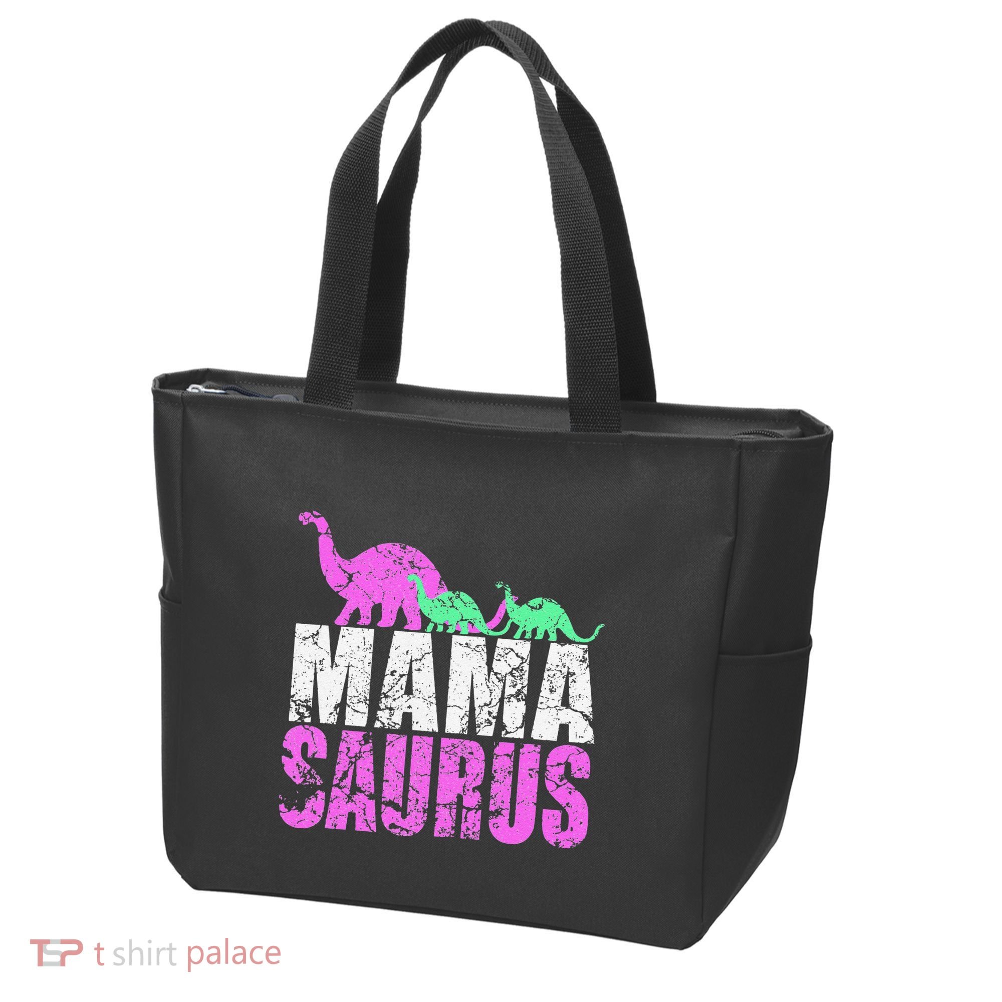 Twin Mom Mama Saurus Dinosaur Mother's Day Gift Tote Bag