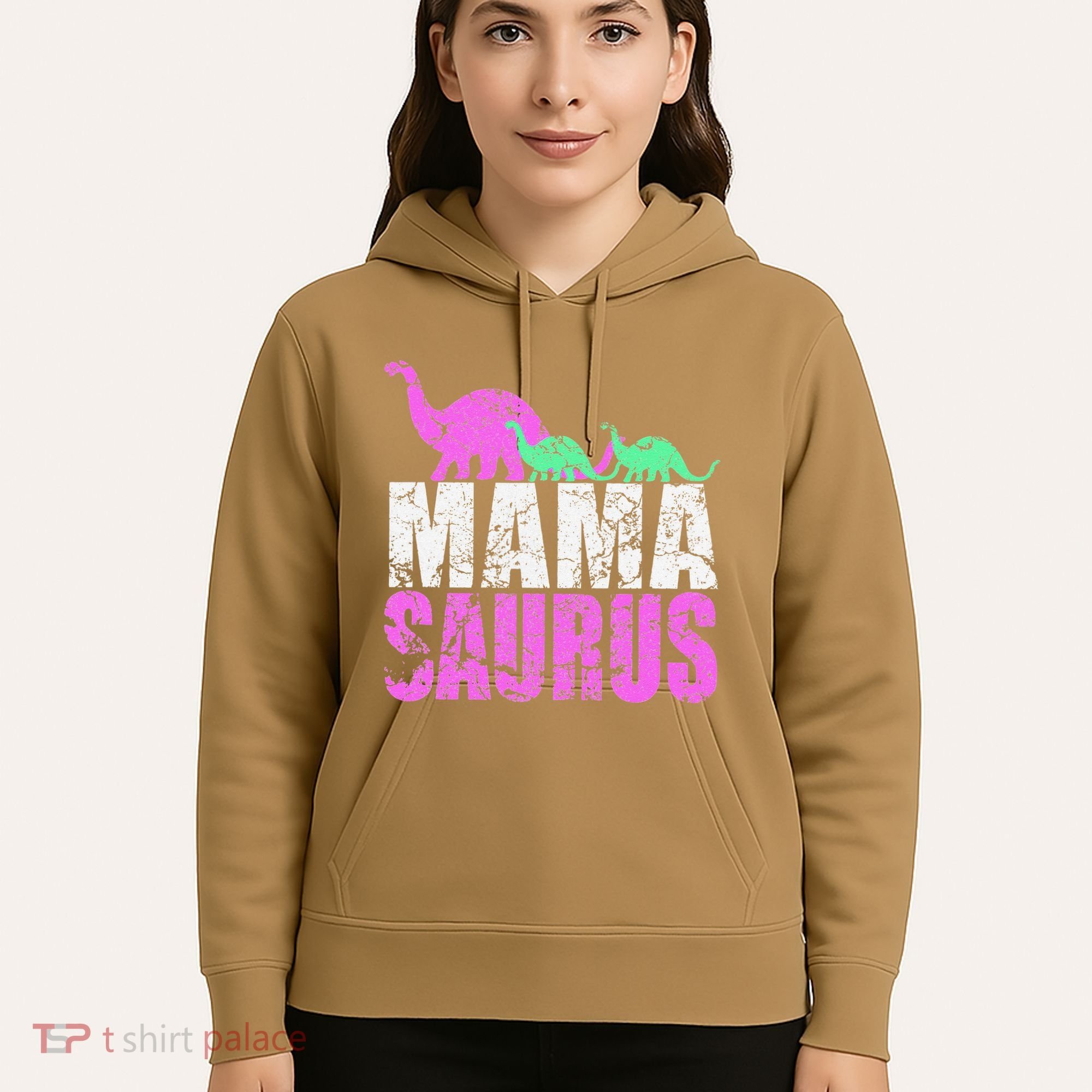 Twin Mom Mama Saurus Dinosaur Mother's Day Gift Hoodie