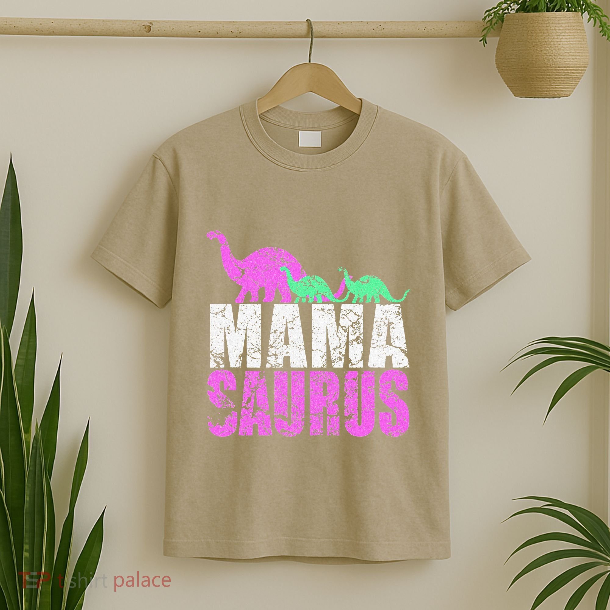 Twin Mom Mama Saurus Dinosaur Mother's Day Gift T-Shirt