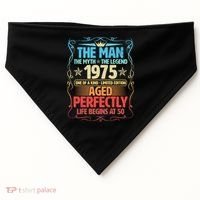 The Man Myth Legend 1975 Aged Perfectly 50th Birthday USA-Made Doggie Bandana thumb 0