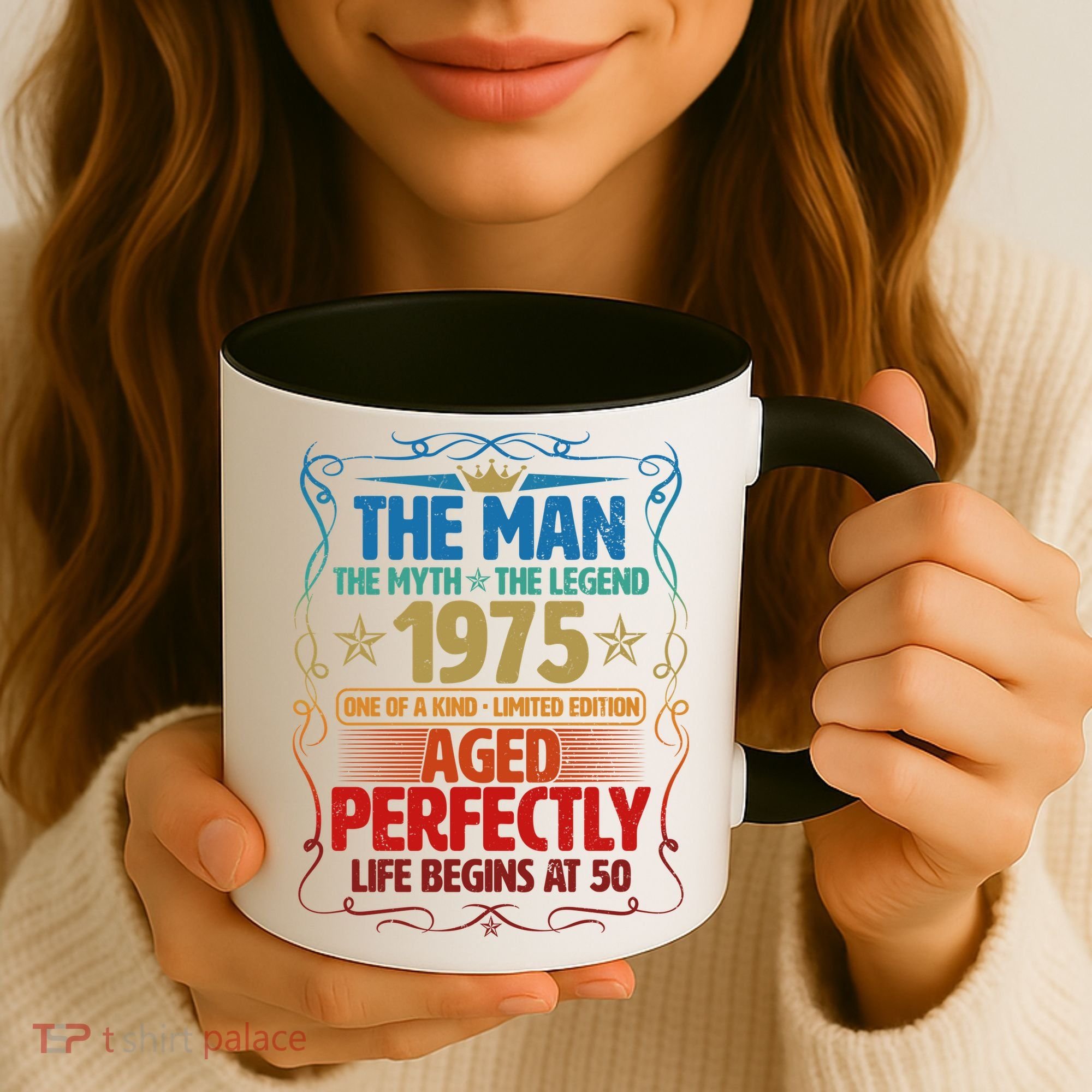 The Man Myth Legend 1975 Aged Perfectly 50th Birthday Coffee Mug