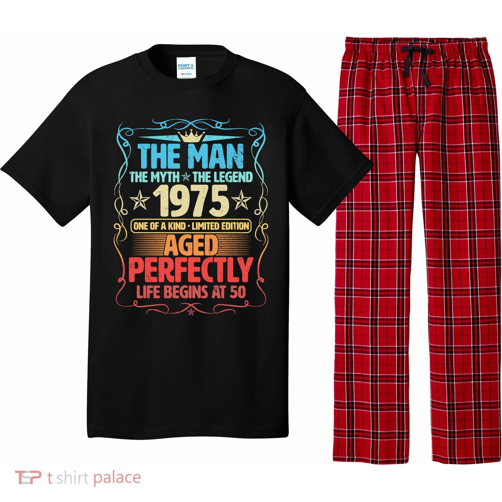 The Man Myth Legend 1975 Aged Perfectly 50th Birthday Pajama Set