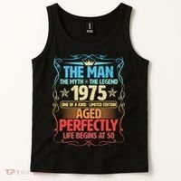 The Man Myth Legend 1975 Aged Perfectly 50th Birthday Tank Top thumb 2