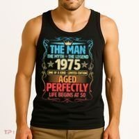 The Man Myth Legend 1975 Aged Perfectly 50th Birthday Tank Top thumb 3