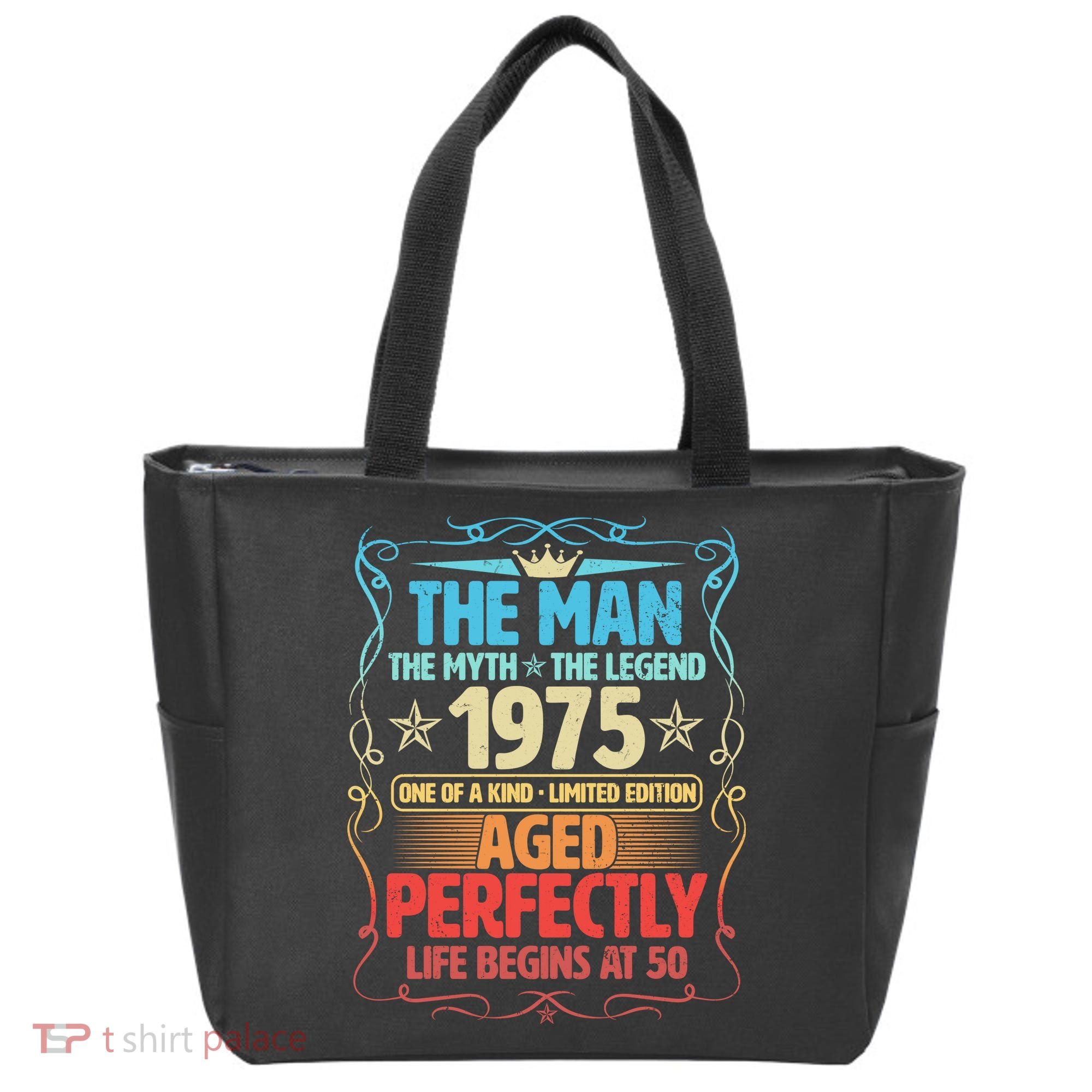 The Man Myth Legend 1975 Aged Perfectly 50th Birthday Tote Bag