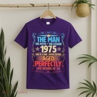 The Man Myth Legend 1975 Aged Perfectly 50th Birthday T-Shirt thumb 2