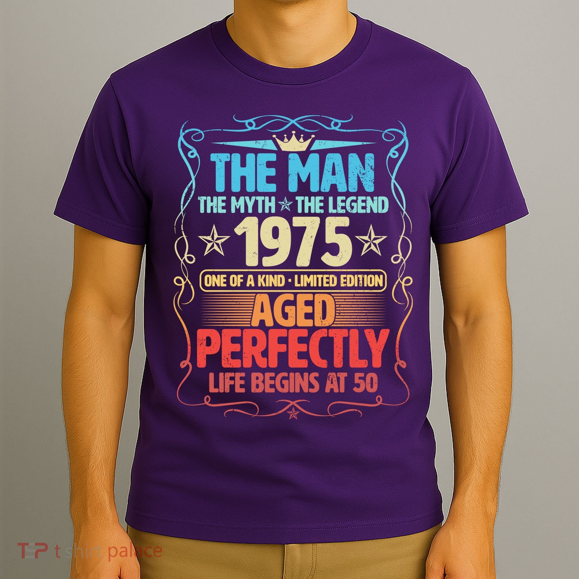 The Man Myth Legend 1975 Aged Perfectly 50th Birthday T-Shirt