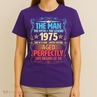 The Man Myth Legend 1975 Aged Perfectly 50th Birthday T-Shirt thumb 4