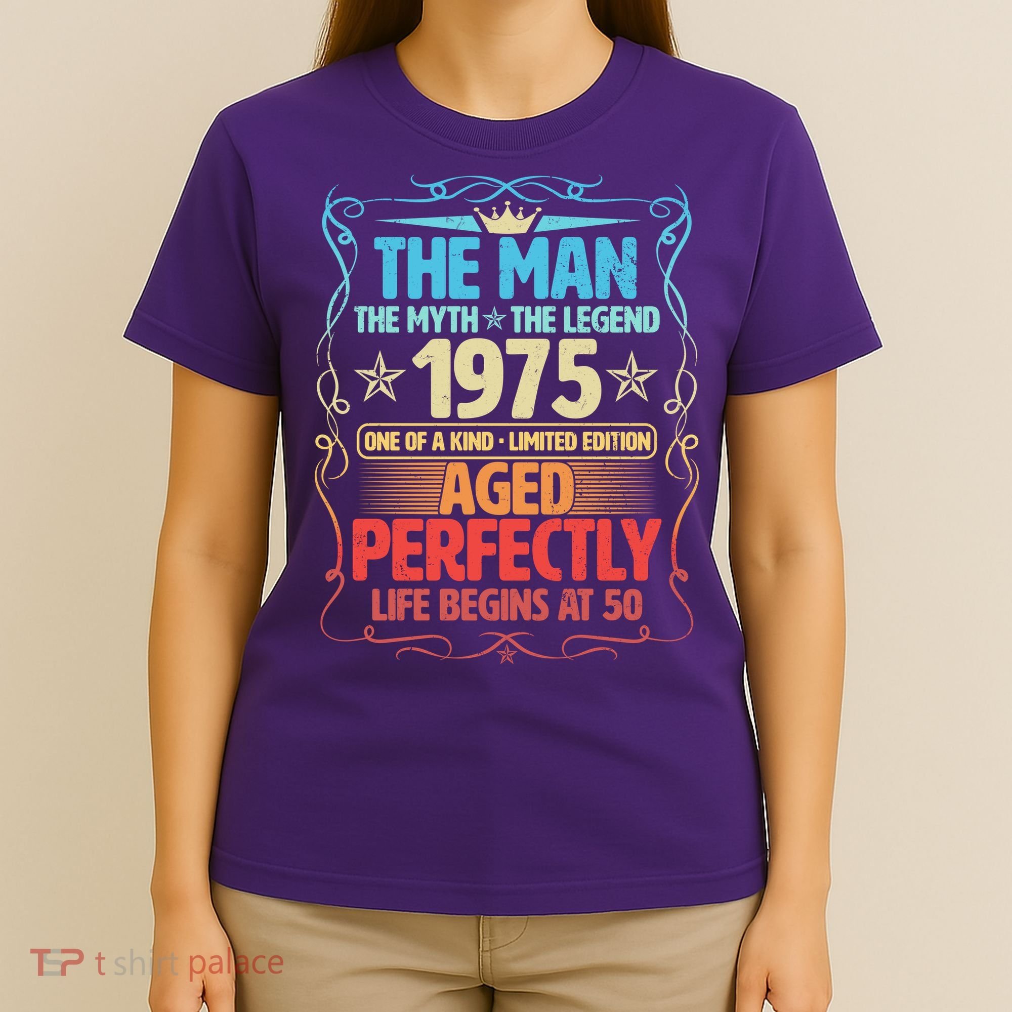 The Man Myth Legend 1975 Aged Perfectly 50th Birthday T-Shirt