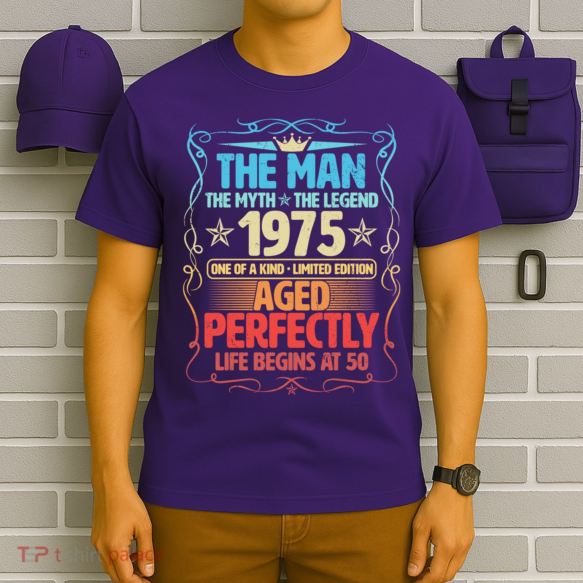 The Man Myth Legend 1975 Aged Perfectly 50th Birthday T-Shirt