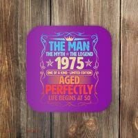 The Man Myth Legend 1975 Aged Perfectly 50th Birthday Coaster thumb 0